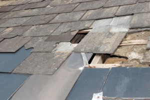 water damage roof